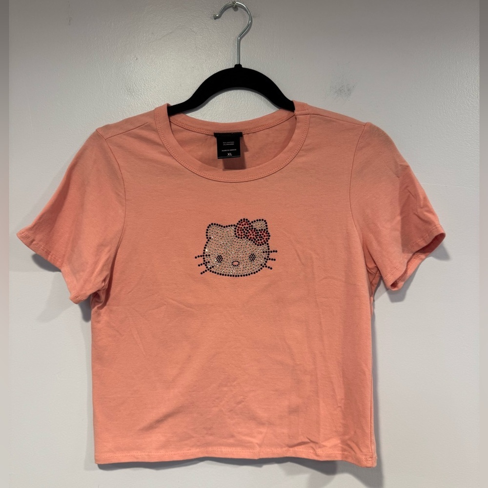 Pink bedazzled hello‎ kitty baby tee